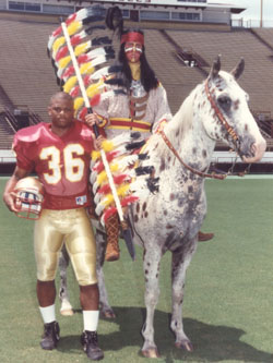 LB Ken Alexander with Chief Osceola