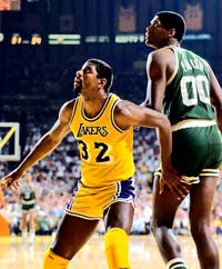 Magic Johnson and Robert Parish