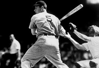 DiMaggio batting on the road