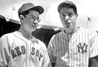 Dominick and Joe DiMaggio at Yankee Stadium